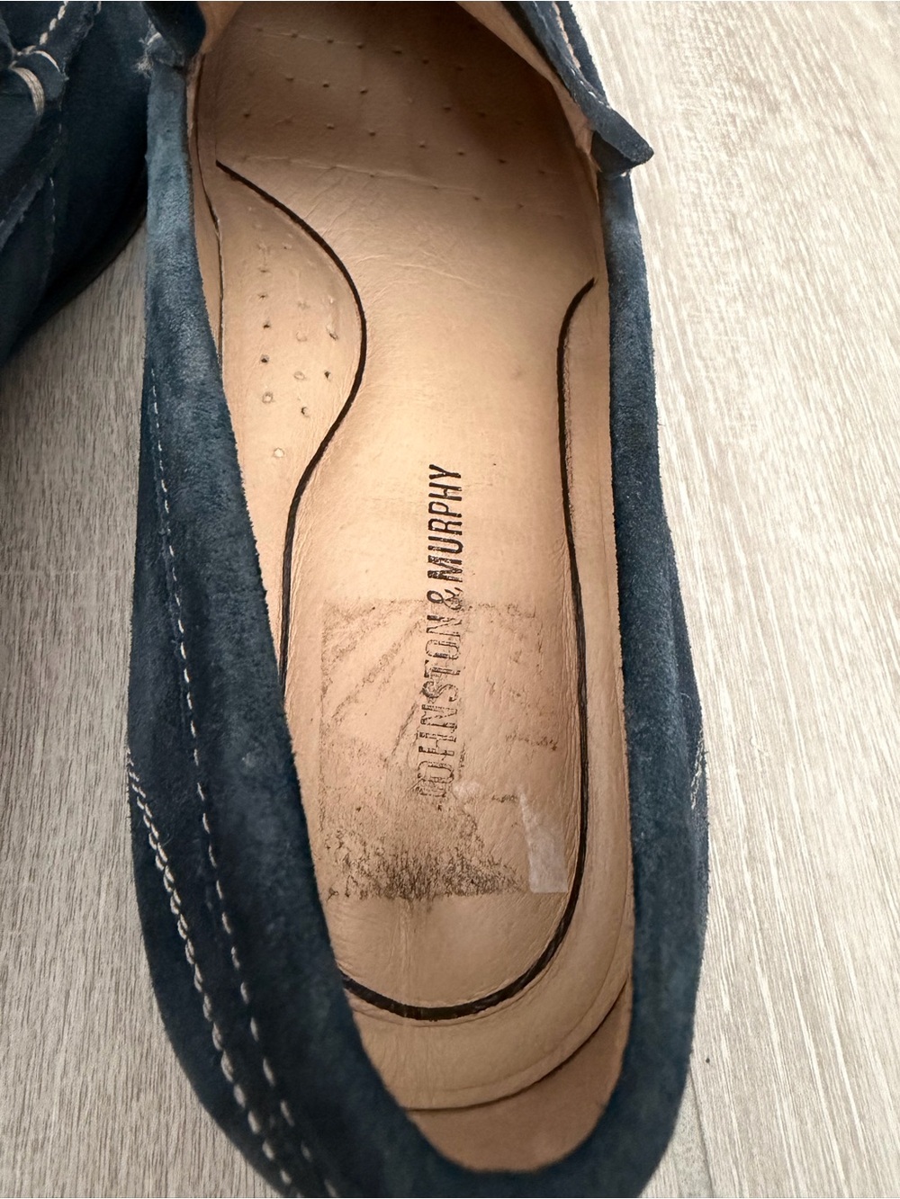 Johnston & Murphy Navy Suede Slip-On Loafers - Picture 9 of 10